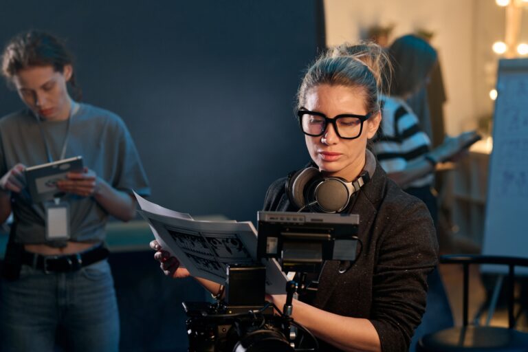 Female Director Leading Video Production